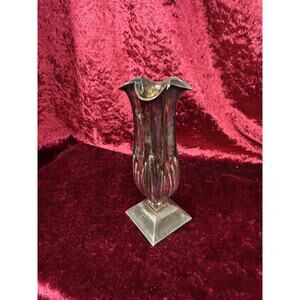 Vintage Silver Plated Bud Vase – Fluted Pedestal Urn Form - Antique Style Decor